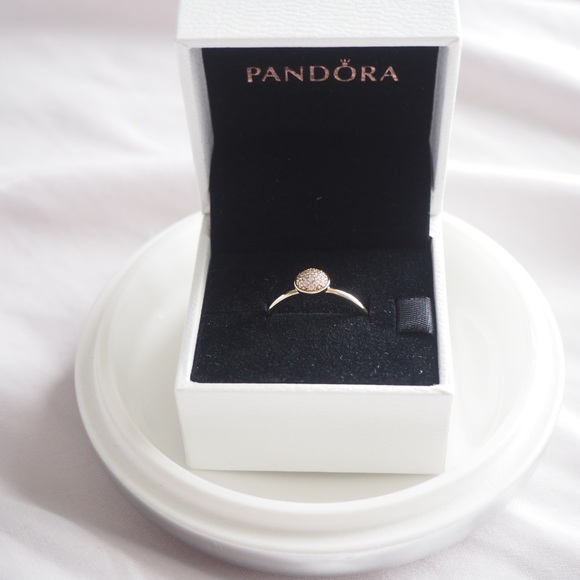 Pandora 14K Gold Dazzling Droplet Ring, Clear Cubic- size 56/us 7.5 58/8.5 - Picture 6 of 6